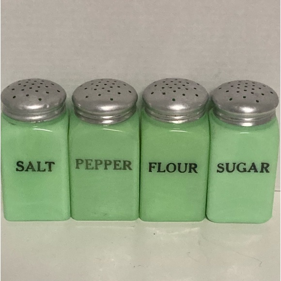 mckee Dining Vintage Mckee Jadite Jadeite Square Range Salt Pepper